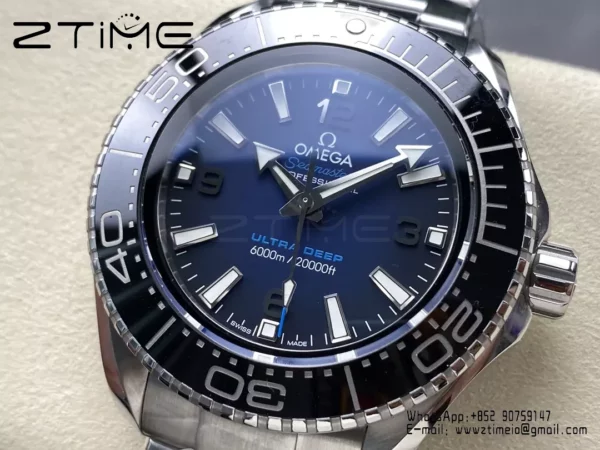 Omega Seamaster 6000M Ultra Deep SS VRF 1:1 Best Edition Summer Blue Dial - Super Clone Watch | 1:1 Best Version
