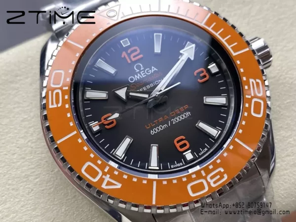 Omega Seamaster 6000M Ultra Deep SS VRF 1:1 Best Edition Gray Dial Orange Bezel - Super Clone Watch | 1:1 Best Version