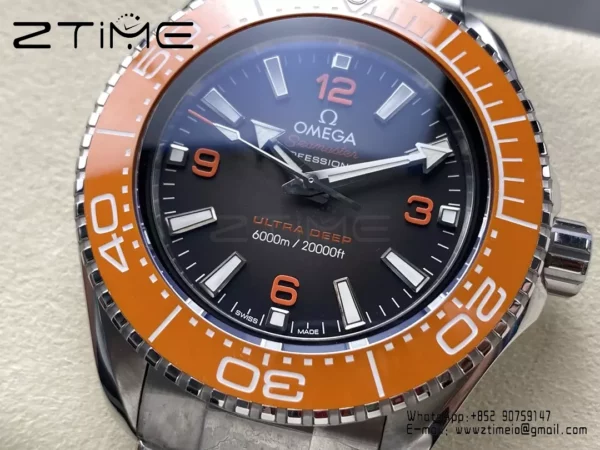 Omega Seamaster 6000M Ultra Deep SS VRF 1:1 Best Edition Gray Dial Orange Bezel - Super Clone Watch | 1:1 Best Version