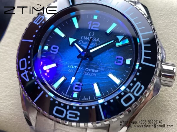 Omega Seamaster 6000M Ultra Deep SS VRF 1:1 Best Edition Summer Blue Dial - Super Clone Watch | 1:1 Best Version