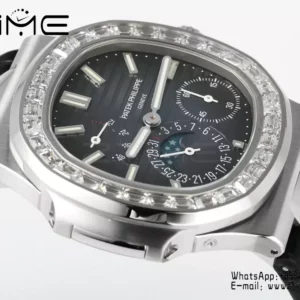 Patek Philippe Nautilus 5712 SS PPF Factory  1:1 Best Edition Blue Dial Diamonds Bezel V3 - Super Clone Watch | 1:1 Best Version