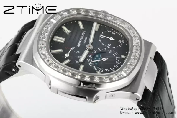 Patek Philippe Nautilus 5712 SS PPF Factory  1:1 Best Edition Blue Dial Diamonds Bezel V3 - Super Clone Watch | 1:1 Best Version