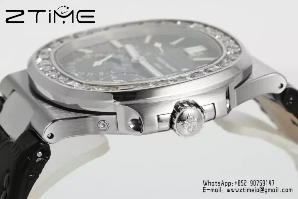 Patek Philippe Nautilus 5712 SS PPF Factory  1:1 Best Edition Blue Dial Diamonds Bezel V3 - Super Clone Watch | 1:1 Best Version