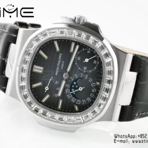 Patek Philippe Nautilus 5712 SS PPF Factory  1:1 Best Edition Blue Dial Diamonds Bezel V3 - Super Clone Watch | 1:1 Best Version