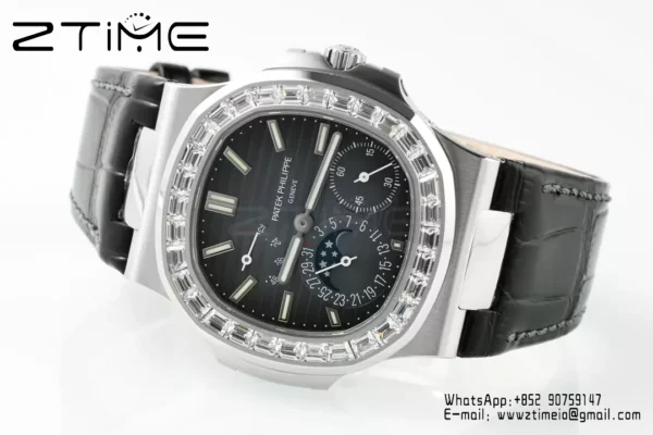 Patek Philippe Nautilus 5712 SS PPF Factory  1:1 Best Edition Blue Dial Diamonds Bezel V3 - Super Clone Watch | 1:1 Best Version