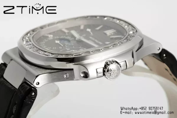 Patek Philippe Nautilus 5712 SS PPF Factory 1:1 Best Edition Gray Dial Diamonds Bezel  V3 - Super Clone Watch | 1:1 Best Version