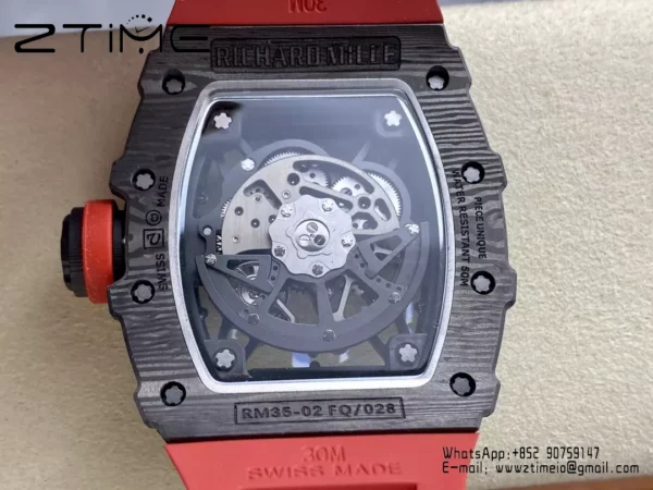 RICHARD MILLE RM035-02 NTPT R7 Factory 1:1 Best Edition Red Rubber Strap - Super Clone Watch | 1:1 Best Version