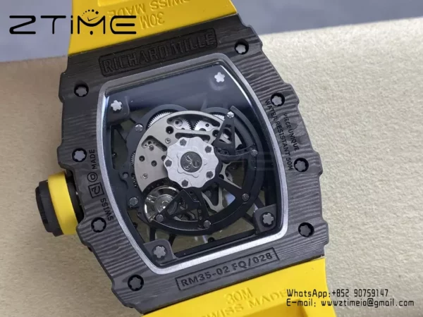 RICHARD MILLE RM035-02 NTPT R7 Factory 1:1 Best Edition  Yellow Rubber Strap - Super Clone Watch | 1:1 Best Version