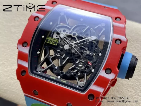 RICHARD MILLE RM035-02 Red NTPT R7 Factory 1:1 Best Edition Blue Rubber Strap - Super Clone Watch | 1:1 Best Version