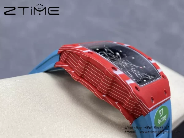 RICHARD MILLE RM035-02 Red NTPT R7 Factory 1:1 Best Edition Blue Rubber Strap - Super Clone Watch | 1:1 Best Version