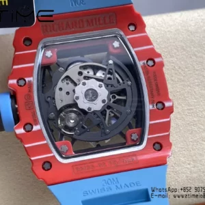 RICHARD MILLE RM035-02 Red NTPT R7 Factory 1:1 Best Edition Blue Rubber Strap - Super Clone Watch | 1:1 Best Version