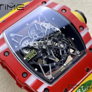 RICHARD MILLE RM035-02 Red NTPT R7 Factory 1:1 Best Edition Yellow Rubber Strap - Super Clone Watch | 1:1 Best Version