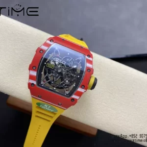 RICHARD MILLE RM035-02 Red NTPT R7 Factory 1:1 Best Edition Yellow Rubber Strap - Super Clone Watch | 1:1 Best Version
