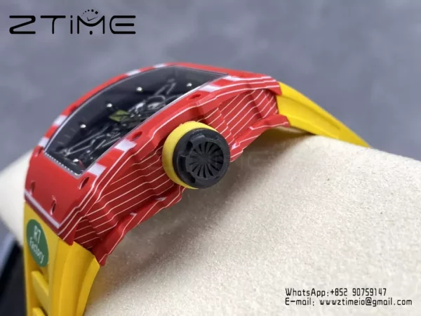 RICHARD MILLE RM035-02 Red NTPT R7 Factory 1:1 Best Edition Yellow Rubber Strap - Super Clone Watch | 1:1 Best Version