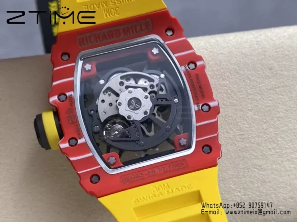 RICHARD MILLE RM035-02 Red NTPT R7 Factory 1:1 Best Edition Yellow Rubber Strap - Super Clone Watch | 1:1 Best Version