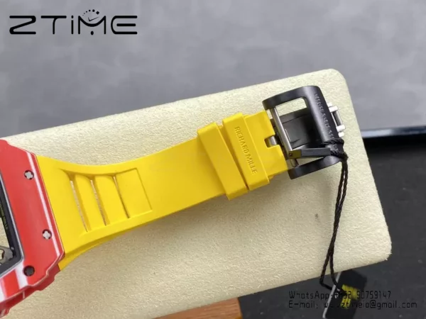 RICHARD MILLE RM035-02 Red NTPT R7 Factory 1:1 Best Edition Yellow Rubber Strap - Super Clone Watch | 1:1 Best Version