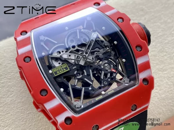 RICHARD MILLE RM035-02 Red NTPT S7 Factory 1:1 Best Edition Black Rubber Strap - Super Clone Watch | 1:1 Best Version