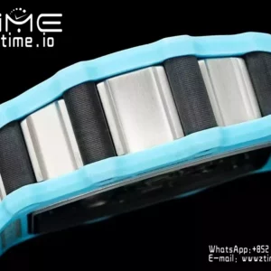 RICHARD MILLE RM21-02 Tourbillon Blue Quartz Fiber  RMF Best Edition on Black Rubber Strap - Super Clone Watch | 1:1 Best Version