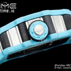 RICHARD MILLE RM21-02 Tourbillon Blue Quartz Fiber  RMF Best Edition on Blue Rubber Strap - Super Clone Watch | 1:1 Best Version