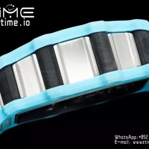 RICHARD MILLE RM21-02 Tourbillon Blue Quartz Fiber  RMF Best Edition on Blue Rubber Strap - Super Clone Watch | 1:1 Best Version