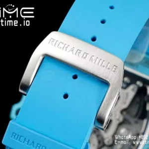 RICHARD MILLE RM21-02 Tourbillon Blue Quartz Fiber  RMF Best Edition on Blue Rubber Strap - Super Clone Watch | 1:1 Best Version