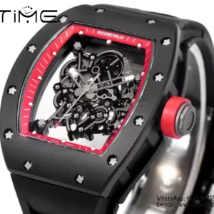 Richard Mille RM055 Black Ceramic RMF 1:1 Best Edition on Black Rubber Strap RMUL2 Super Clone - Super Clone Watch | 1:1 Best Version