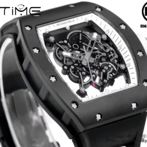 Richard Mille RM055 Black Ceramic RMF 1:1 Best Edition on Black Rubber Strap - Super Clone Watch | 1:1 Best Version