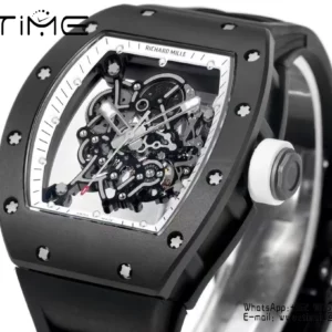 Richard Mille RM055 Black Ceramic RMF 1:1 Best Edition on Black Rubber Strap - Super Clone Watch | 1:1 Best Version