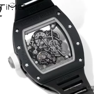 Richard Mille RM055 Black Ceramic RMF 1:1 Best Edition on Black Rubber Strap - Super Clone Watch | 1:1 Best Version