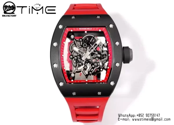 Richard Mille RM055 Black Ceramic RMF 1:1 Best Edition on Black Rubber Strap RMUL2 Super Clone - Super Clone Watch | 1:1 Best Version