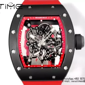 Richard Mille RM055 Black Ceramic RMF 1:1 Best Edition on Black Rubber Strap RMUL2 Super Clone - Super Clone Watch | 1:1 Best Version