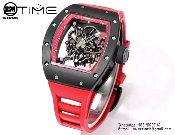 Richard Mille RM055 Black Ceramic RMF 1:1 Best Edition on Black Rubber Strap RMUL2 Super Clone - Super Clone Watch | 1:1 Best Version