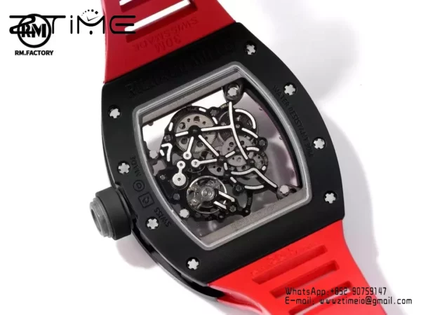 Richard Mille RM055 Black Ceramic RMF 1:1 Best Edition on Black Rubber Strap RMUL2 Super Clone - Super Clone Watch | 1:1 Best Version