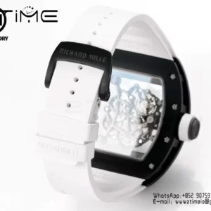Richard Mille RM055 Black Ceramic RMF 1:1 Best Edition on White Rubber Strap RMUL2 Super Clone - Super Clone Watch | 1:1 Best Version
