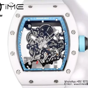 Richard Mille RM055 White Ceramic RMF 1:1 Best Edition on White Rubber Strap - Super Clone Watch | 1:1 Best Version