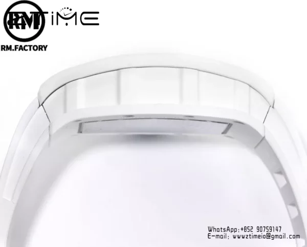 Richard Mille RM055 White Ceramic RMF 1:1 Best Edition on White Rubber Strap - Super Clone Watch | 1:1 Best Version