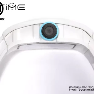 Richard Mille RM055 White Ceramic RMF 1:1 Best Edition on White Rubber Strap - Super Clone Watch | 1:1 Best Version