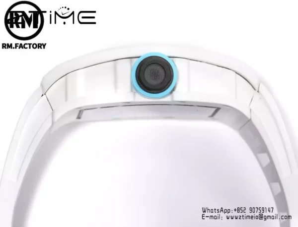 Richard Mille RM055 White Ceramic RMF 1:1 Best Edition on White Rubber Strap - Super Clone Watch | 1:1 Best Version