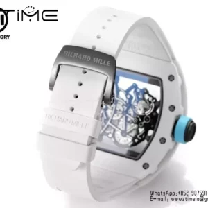 Richard Mille RM055 White Ceramic RMF 1:1 Best Edition on White Rubber Strap - Super Clone Watch | 1:1 Best Version
