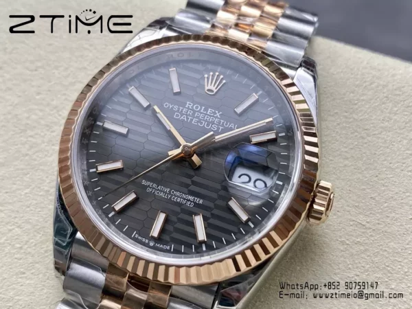 Rolex DateJust 36 126233 SS/YG VS Factory 1:1 Best Edition Black Textured Dial - Super Clone Watch | 1:1 Best Version