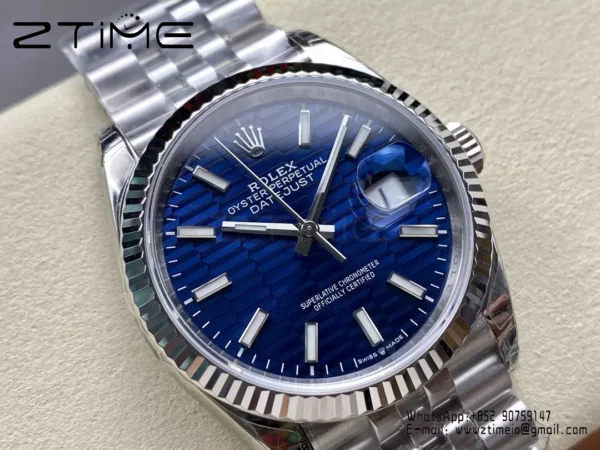 Rolex DateJust 36 SS 126234 VS Factory 1:1 Best Edition Blue Textured Dial - Super Clone Watch | 1:1 Best Version