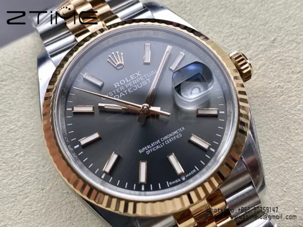 Rolex DateJust 36mm SS 116231 Clean Factory 1:1 Best Edition 904L Steel Gray Stick Dial - Super Clone Watch | 1:1 Best Version