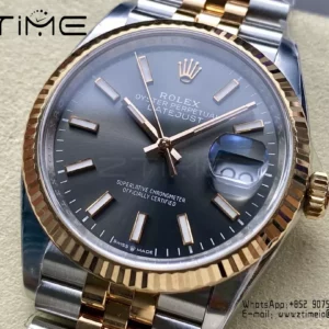 Rolex DateJust 36mm SS 116231 Clean Factory 1:1 Best Edition 904L Steel Gray Stick Dial - Super Clone Watch | 1:1 Best Version