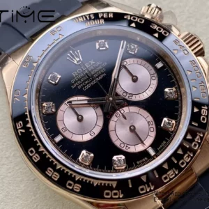 Rolex Daytona 126515 QF Factory 1:1 Best Edition Black/RG Diamonds Dial V6 (Weighted) - Super Clone Watch | 1:1 Best Version