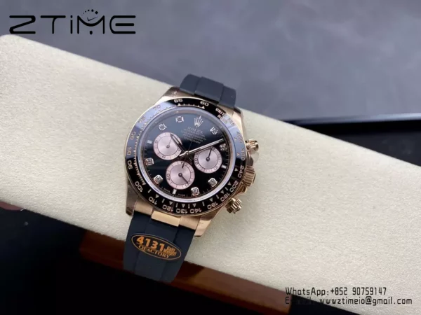 Rolex Daytona 126515 QF Factory 1:1 Best Edition Black/RG Diamonds Dial V6 (Weighted) - Super Clone Watch | 1:1 Best Version