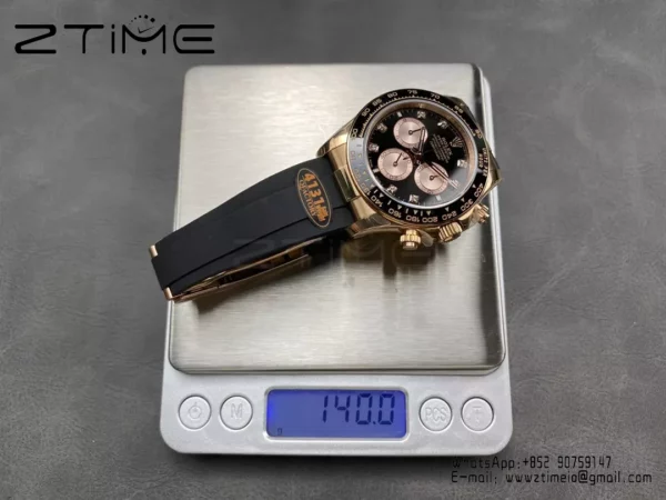 Rolex Daytona 126515 QF Factory 1:1 Best Edition Black/RG Diamonds Dial V6 (Weighted) - Super Clone Watch | 1:1 Best Version