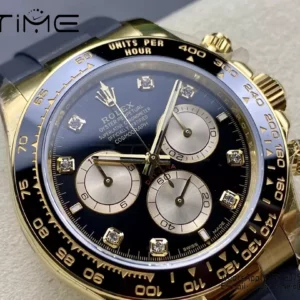 Rolex Daytona 126518 QF Factory 1:1 Best Edition Black/YG Diamonds Dial V6 (Weighted) - Super Clone Watch | 1:1 Best Version