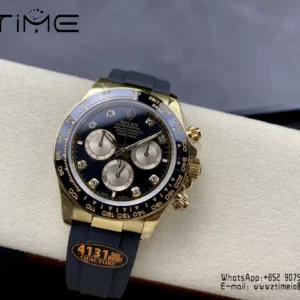 Rolex Daytona 126518 QF Factory 1:1 Best Edition Black/YG Diamonds Dial V6 (Weighted) - Super Clone Watch | 1:1 Best Version