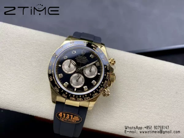 Rolex Daytona 126518 QF Factory 1:1 Best Edition Black/YG Diamonds Dial V6 (Weighted) - Super Clone Watch | 1:1 Best Version