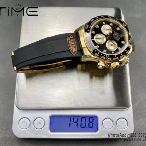 Rolex Daytona 126518 QF Factory 1:1 Best Edition Black/YG Diamonds Dial V6 (Weighted) - Super Clone Watch | 1:1 Best Version